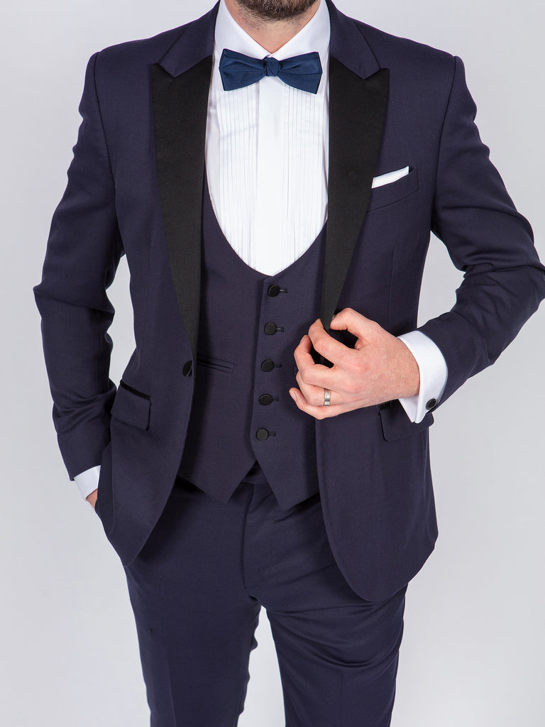 Tuxedo Suit Hire Belfast Wedding Party Navy Blue FOCUS