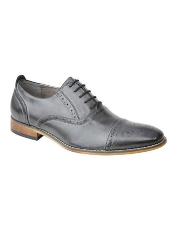 Grey Capped Oxford Brogue Shoe