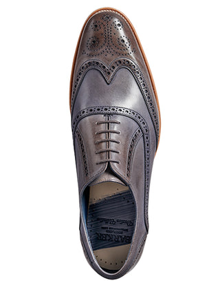 valiant grey hand painted wingtip brogue shoe from barker shoes