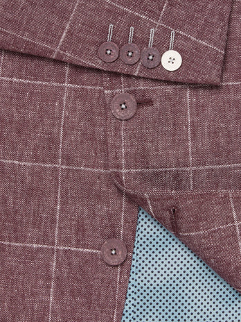 A red checked linen blazer from Remus Uomo