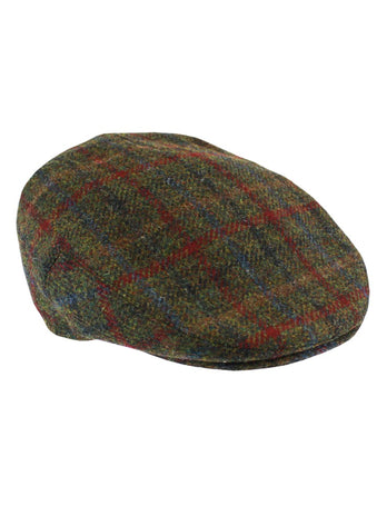 Green Harris Tweed Flat Cap