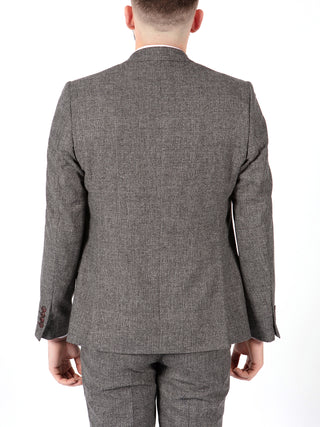 grey check 3 piece suit