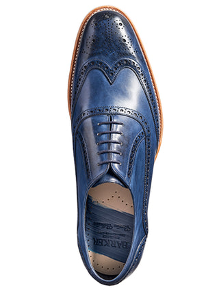 barker shoes navy hand painted valiant wing tip brogue
