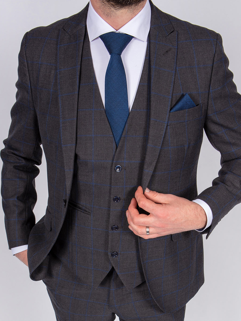 blue-grey-check-suit-hire-belfast