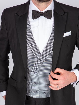 groom-black-tuxedo-check-waistcoat-belfast