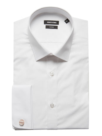 mens formal shirts white double cuff