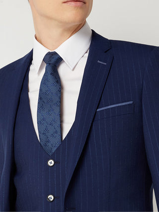 Tapered Navy Pinstripe Suit