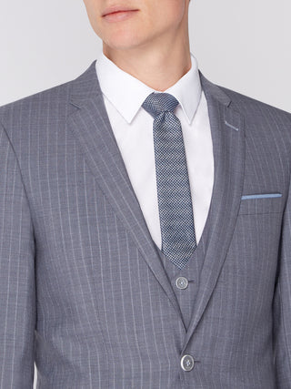 Tapered Fit Grey Pinstripe Suit