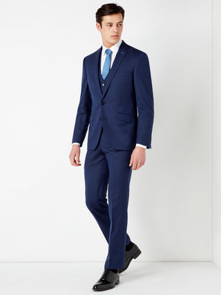 Tapered Navy Pattern Suit