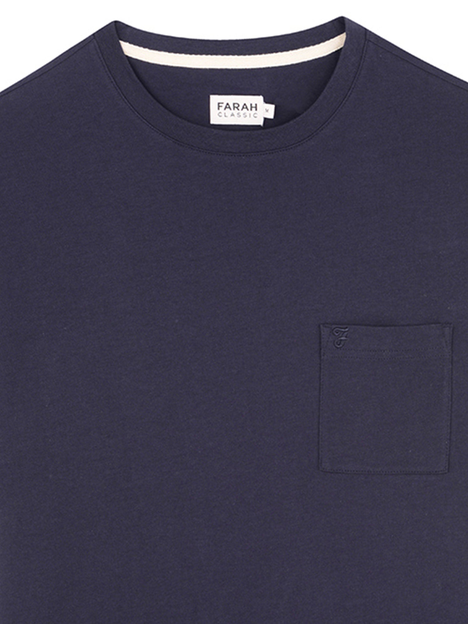 ファーラー Farah Craig t-shirt in navy with check print メンズ - Tシャツ・カットソー