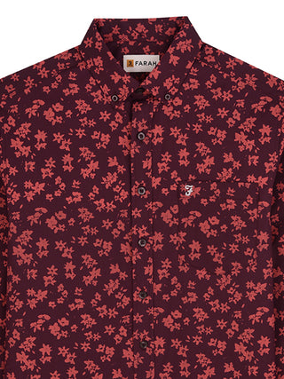 red floral farah shirt