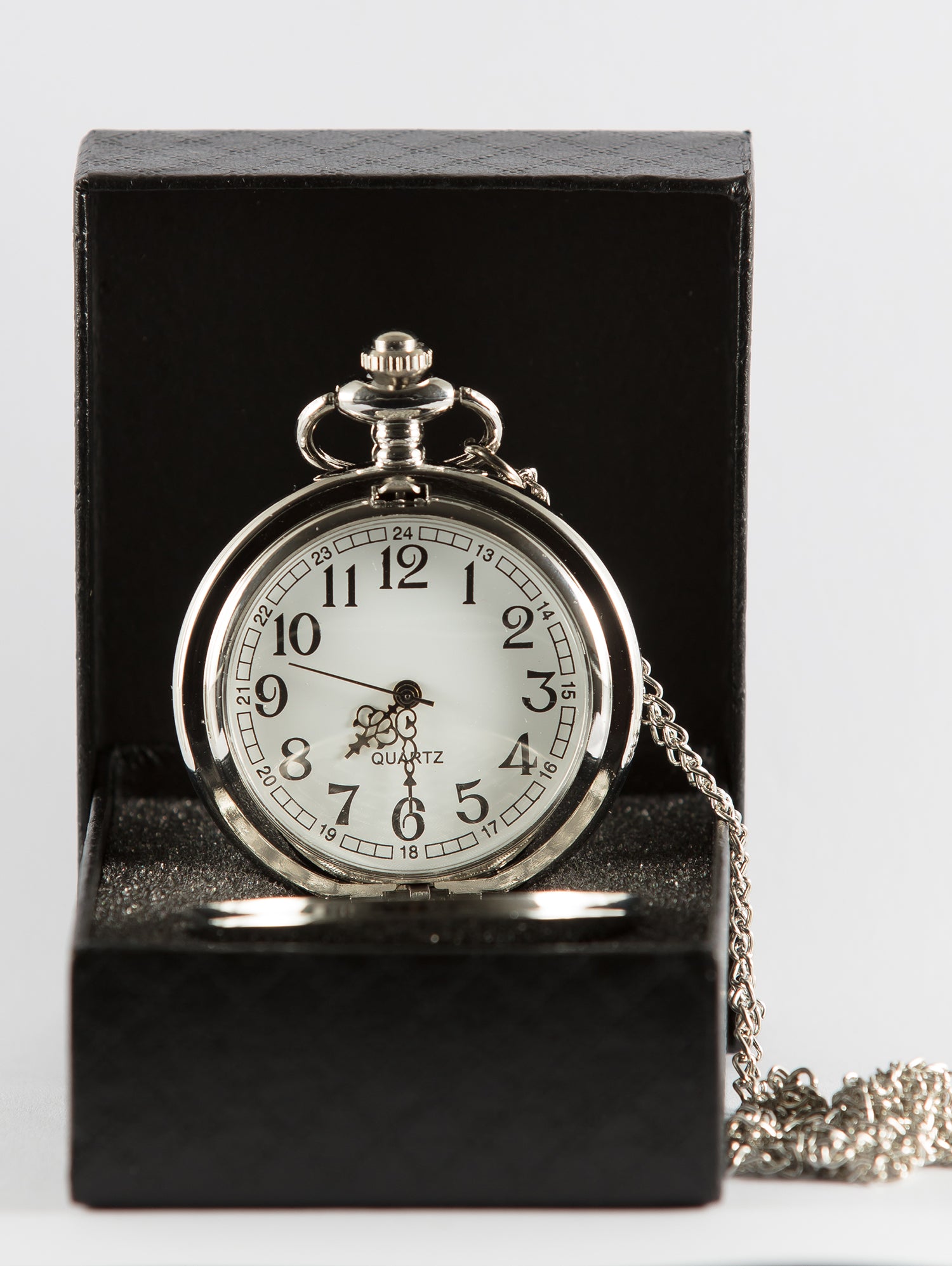 Silver quartz sale pocket watch