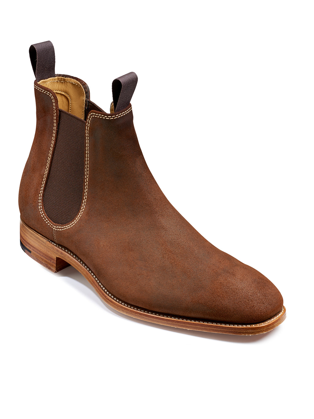 mansfield brown waxy suede chelsea boot barker shoes