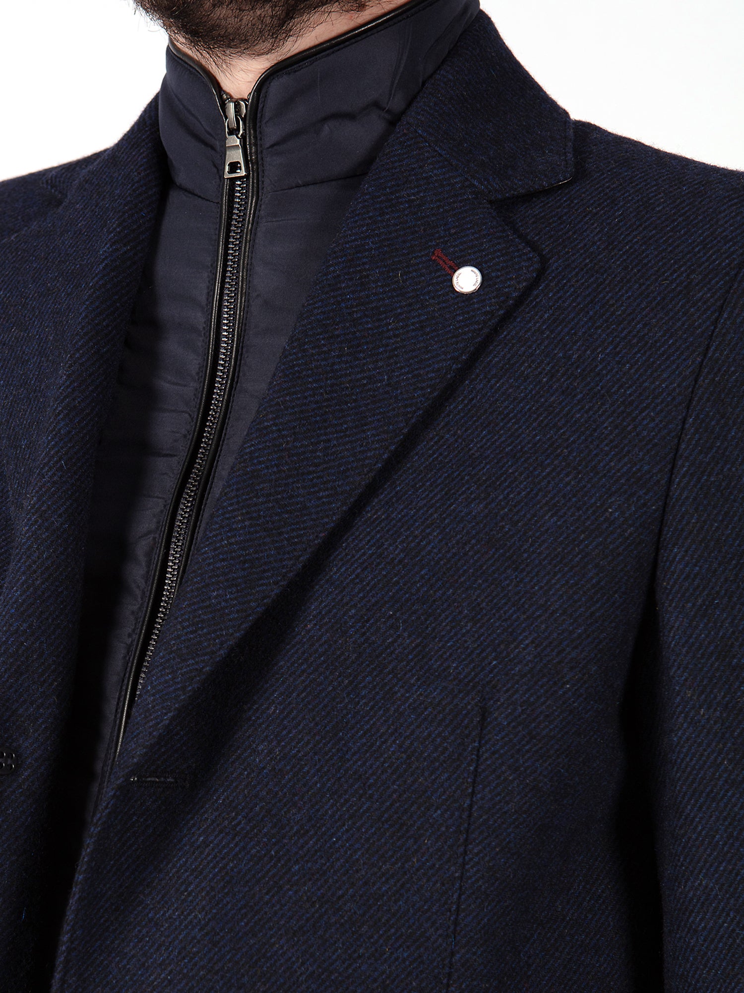 Mens navy store smart coat