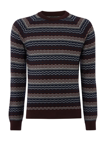 Remus - Navy/Red Pattern Sweater