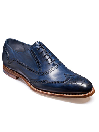 barker shoes navy hand painted valiant brogue shoe